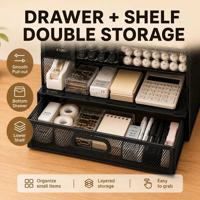 Left Side Vertical Divided Drawer Pen Container Left Side Vertical Divided Drawer Pen Container